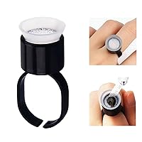 Microblading Pigment Ring Cups with Spong 50PCS Individual Package Lip Tattoo Eyelash Extension Glue Holder Tattoo Ink Ring Caps Disposable