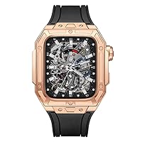 AEHON Luxus Modifikation Kit Fall Uhrenarmband Für Apple Watch 8 7 45mm Stahlband Für iwatch Serie 8 7 45mm Uhrenarmband Refit Zubehör Mit Werkzeug