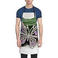 Rose Gold Marble Print Cooking Aprons,Adjustable Waterproof Apron,Artist Aprons,Kitchen Cooking For Men Women Chef Adults