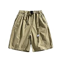 Short for Men Summer Elastic Waistedband Wide Leg Shorts Cotton Plus Size Loose Cargo Workout Shorts Vacation Shorts