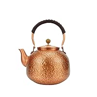 Handmade Solid Copper Tea Pot Kettle Stovetop Teapot Thick Hammered Copper Tea Pot Kettle Stovetop Teapot Made for gasstove tops pure copper kettle (Type 7-2200ml)