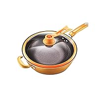 CHCDP Non-Stick Frying Pans Screen Honeycomb Stainless Steel Wok Without Oil Smoke Frying Pan Wok