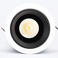 Deco 9W COB LED Down Light 3.3 inch Gimbal Recessed Down Light, Rotation and Tilt, 120V, 3000K Yellow White, 700 Lumens, CRI 85+, Dimmable, IC & Air-Tight, (Warm White, 1 Pack)