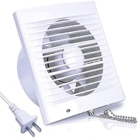 SAILFLO 4 Inch Wall-Mounted Exhaust Fan, 12W Ventilation Extractor with Anti-backflow Check Valve Chain Switch for Window Duct Glass Grow Tent Bathroom Vents - 6