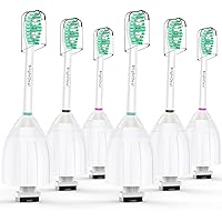 Toothbrush Heads for Philips Sonicare Essence Elite Advance Xtreme CleanCare E-Series Electric Sonic Screw-on Brush Replacement HX7022/66 HX7023 HX7001 with Cap, 6 Pack