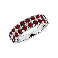 Choose Your Color 925 Sterling Silver Half Eternity Band Ring stone Daily Wear, office Wear, Party Wear Wedding Jewelry Beautiful Birthstone Gift for Women and Girls Ring Size : 4 To 13