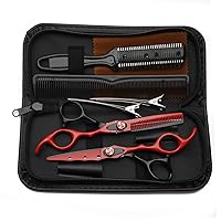 Haircut Scissors Kit,Professional Hair Scissors & Thinning Scissors,Barber Scissors with Pouch for Salon, Home, Men, Women Lightweight and Sharp
