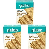 Glutino Gluten Free Table Crackers, Premium Squares, Original, 7 oz (Pack of 3)
