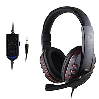 MChoice New Gaming Headset Voice Control Wired HI-FI Sound Quality for PS4 Black+Red