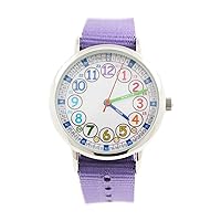 Kids Analog Watch， Learning Time Watch, First Watch Soft Cloth Strap,Read time Study Time Todder Watch,Kindergarten Learn Time Watches,Pink Girl Watch， Girls Ages 7-10…