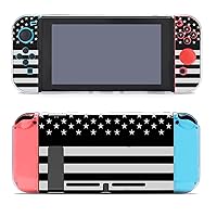 Black American Flag Fashion Separable Case Compatible with Switch Anti-Scratch Dockable Hard Cover Grip Protective Shell
