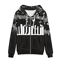 Women's Sport Jackets with Pocket Mexican Hooded Sweatshirt, Island Floral,Cats Hoodie Plus Size Drawstring Coat