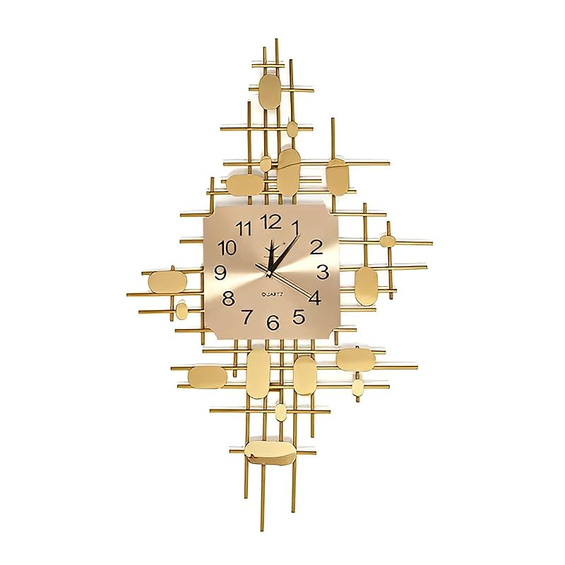Mua 3D Gold Fashion Metal Oversized Wall Clock Modern Luxury Home ...