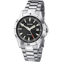 Sekonda Gents Analogue Quartz Watch with Black Dial and Silver Stainless Steel Bracelet 1930