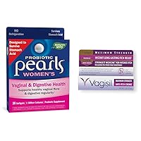 Nature's Way Probiotic Pearls for Women & Vagisil Maximum Strength Feminine Anti-Itch Cream with Benzocaine for Women