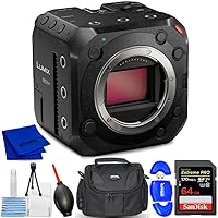 Panasonic Lumix BS1H Box Cinema Camera DC-BS1H - Accessory Bundle Includes: 64GB SD, Memory Card Reader, Gadget Bag, Blower. Microfiber Cloth and Cleaning Kit