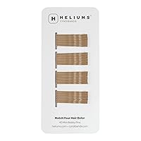Heliums Mini Bobby Pins - Dark Blonde - 40 Pack, 1.5 Inch Small Hair Pins For Thin Hair & Kids