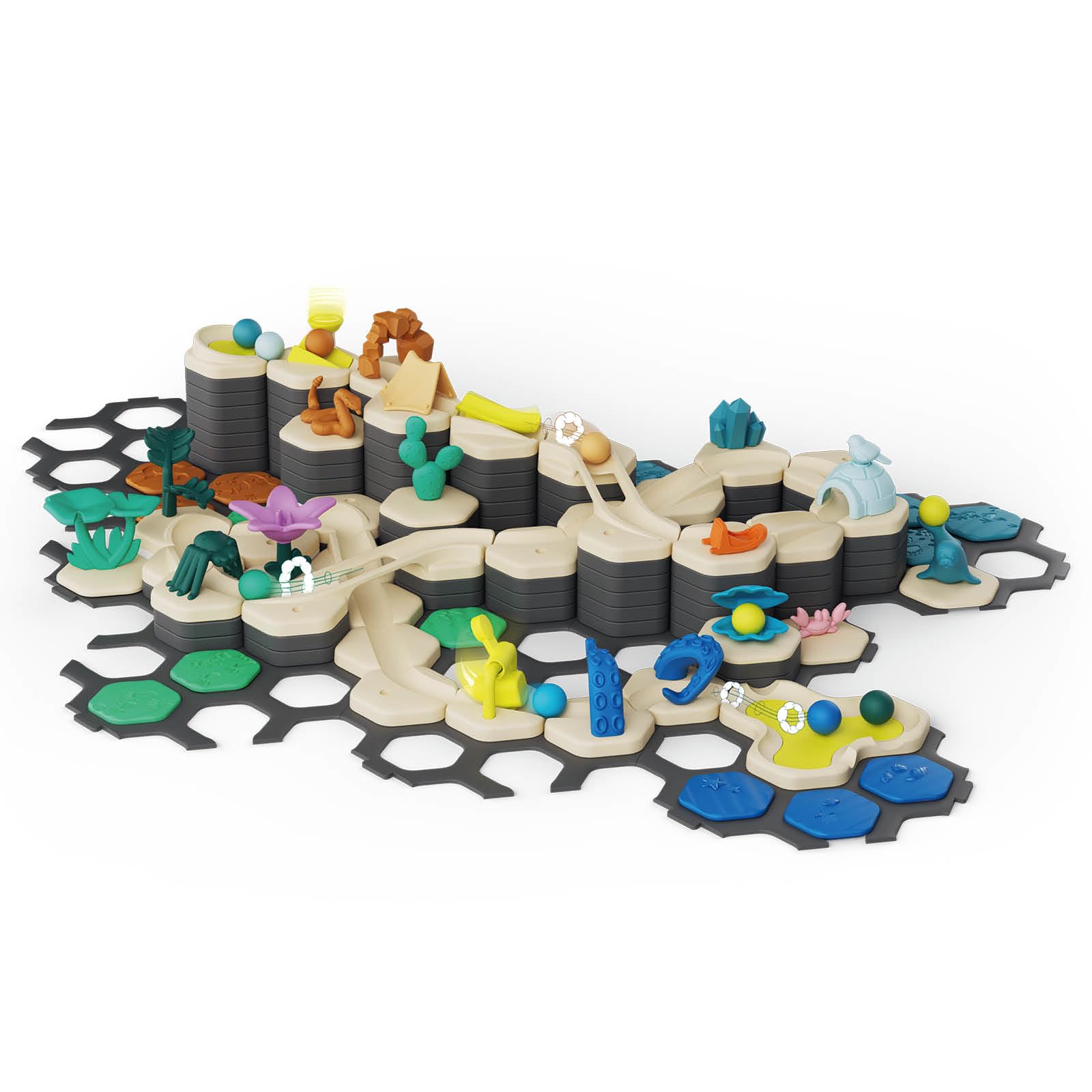 Ravensburger - Gravitrax Junior - Starter Set XXL My Planet 200 pieces - Ball track - Creative building game - Building ball course - From 3 years old - French version - 27059