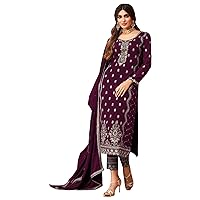 Heavy Embroidery Worked Salwar Kameez Trouser Pant Suit with Dupatta Ready to Wear Dresses