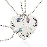 BESTOYARD Friendship Necklace Best Necklace Engraved Puzzle Friendship Pendant Necklaces Set