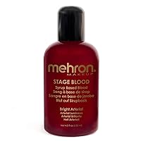 Mehron Makeup Stage Blood | Edible Fake Blood Makeup for Stage, Costume, Cosplay (4.5 oz) (Bright Arterial)