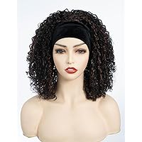 Curly Bob Headband Wig Natural Wavy Hair for Black Woman 12 Inches Heat Resisatnt Synthetic Deep Wave Hair None Lace Front Wig