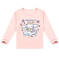 Cinnamoroll Lightweight Pullover Tops Crew Neck Long Sleeve T-Shirt Anime Graphic Sweatshirt for Fall