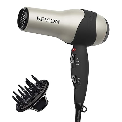 REVLON Turbo Hair Dryer | 1875 Watts of Maximum Shine, Fast Dry (Silver)