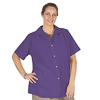 Women's Plus Size Purple Gauze Short Sleeve Tunic