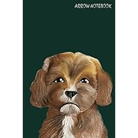 Arrow dog Notebook, 200 pages, “6x9” ,artistic drawing, art print, hard cover, blank lined pages, for writers journalists and students.