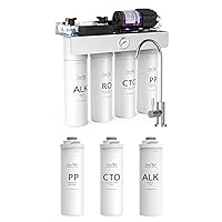 SimPure T1-400ALK Reverse Osmosis System, Comes with Extra 3 Replacement Cartridges Filters