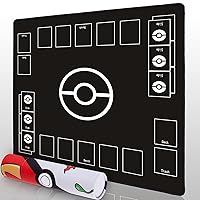 Playmat for Card Gameplay - Play Mat with Tube for 2 Player Trainer Game Playing（Black）