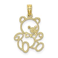 10k Gold Teddy Bear Cut out Charm Pendant Necklace Measures 9.9x13mm Wide Jewelry for Women