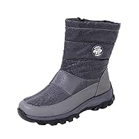 Warm Snow Boots Ladies Winter Flat-Bottomed Water-Repellent And Velvet Warm Mid-Tube Snow Boots