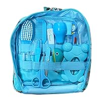 Baby Healthcare and Grooming Kit Baby Nasal Aspirator Nail Clipper Hairbrush Set Newborn Daily Cleaning Care Kit 13 PCS/Set, B, Blue, Nursery Care Health and Grooming kit