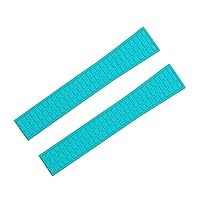 Waterproof FKM Fluororubber Rubber Watch Band 18mm 19mm Accessories Replace for Patek Strap for Philippe for Aquanaut 5067A-001 Belt (Color : Tiff Blue, Size : 19mm-Silver Buckle)