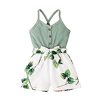 Toddler Baby Girl Romper Summer Sling Floral Jumpsuit Playsuit One Piece Outfits Clothes