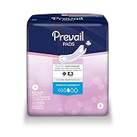 Prevail Incontinence Bladder Control Pads for Women, Moderate Absorbency, Regular Length, 180 Count (packaging may vary)