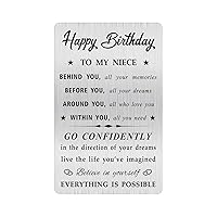 Niece Birthday Card, Happy Birthday Niece Gifts Ideas, Small Engraved Wallet Card