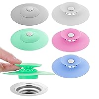 Shower Drain Stopper, 5 Pack Bathtub Stopper Silicone Drain Strainers Sink Stopper Easy to Install and Clean Protectors Cover for Bathtub Kitchen Bathroom and Laundry Sink Diameter 10 cm/3.9 inch