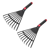 Happyyami 2Pcs Garden Leaf Rake Head Plastic Level Head Rake Without Handle Pitch Fork Replacement Head for Garden Grass Leaves Leaf Lawn Agricultural Tool