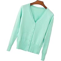 S.S Women's V-Neck Button Down Long Sleeve Basic Knit Cardigan Sweater