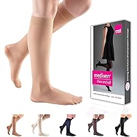 mediven Sheer & Soft for Women 20-30 mmHg - Closed Toe Leg Circulation Knee High Compression Stockings for Women Sheer Leg Support Compression Hosiery III Natural