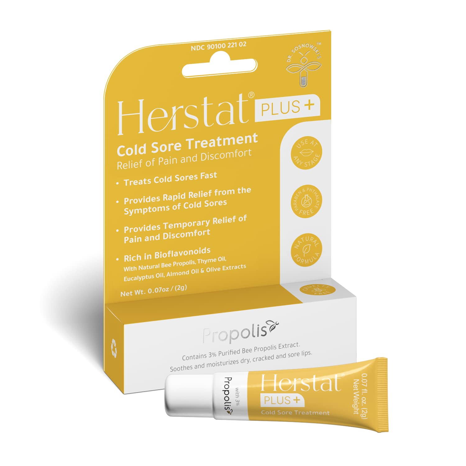 Herstat Plus+ Cold Sore Treatment | Ointment Only (Does not Come with Free Lip Care Stick) (1)