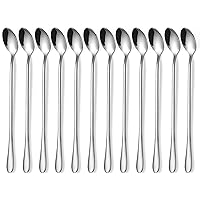 12 Pcs Long Handle Ice Tea Spoon, 9 Inch Food Grade Stainless Steel Cocktail Stirring Spoons, Ice Cream Spoon, Mixing Spoon, Long Spoon, Dessert Spoon