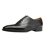 Mens Dress Shoes Leather Oxfords Wingtip Brogue Tuxedo Business Casual Wedding Shoes for Men