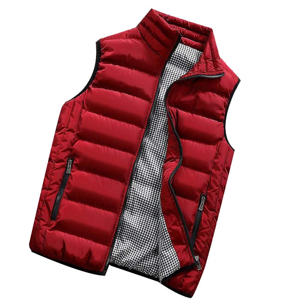 Men's Padded Cotton Puffer Vest Winter Sleeveless Jacket Coat Thick Warm Quilted Outerwear Oversized Vest Puffer