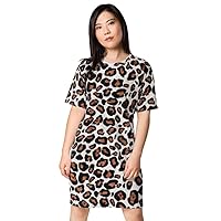 Leopard Print Animal Exotic Trendy Color T-Shirt Dress