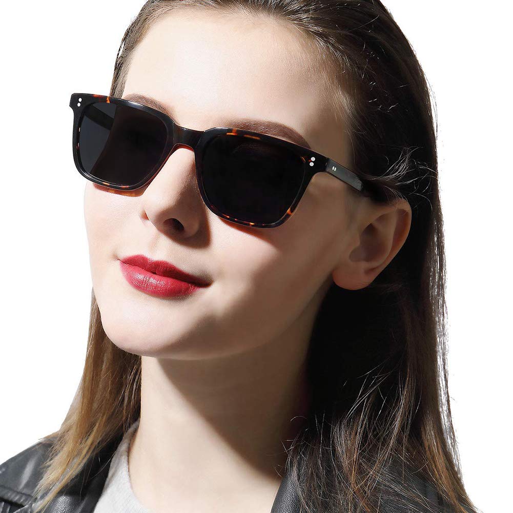 CARFIA Chic Retro Polarized Sunglasses for Women UV400 Protection Hand-Crafted Acetate Frame CA5354