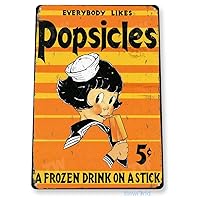 TIN Sign Popsicles Metal Decor Wall Art Kitchen Ice Cream Candy Store A148